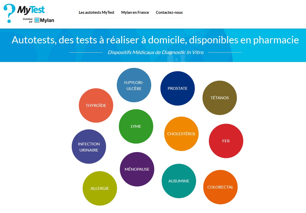 Mylan lance le site www.gamme-mylanmytest.fr